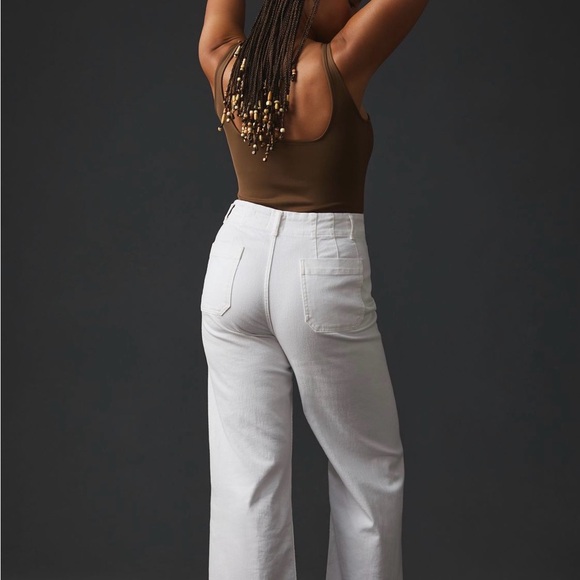 Maeve Anthropologie White Colette Wide Leg Cropped Jeans size 22W - Picture 3 of 9